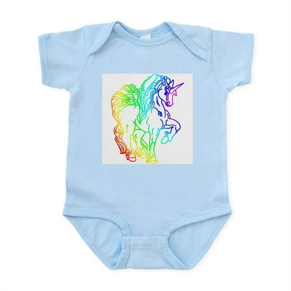 CafePress - Rainbow Unicorn Infant Bodysuit - Baby Light Bodysuit, Size Newborn - 24 Months
