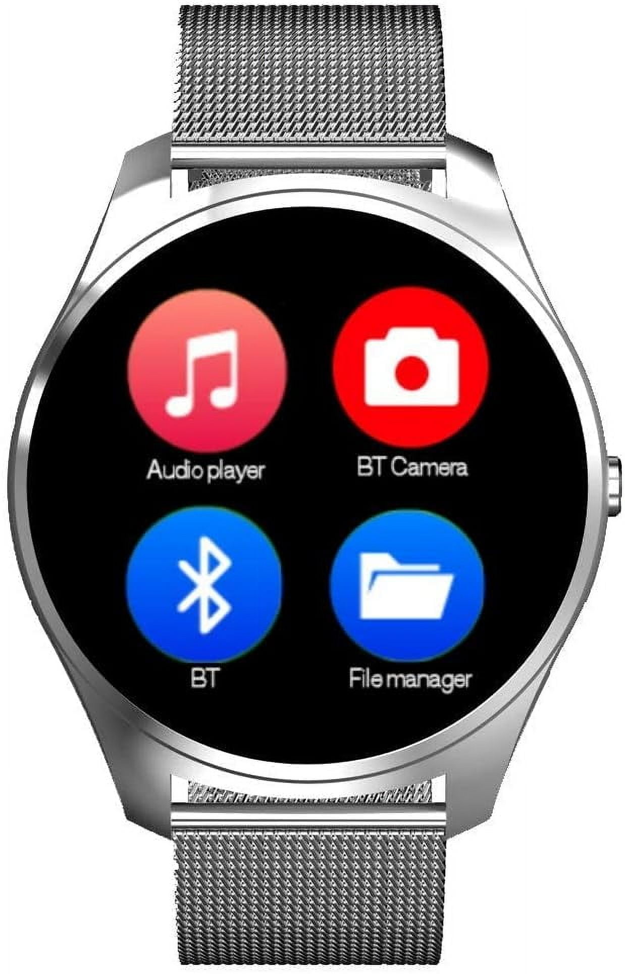 Bean Information Technology Fusion Smart Watch Compatible with Android Phones, Silver with Stainless Strap