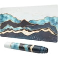 thumbnail image 1 of Leather Desk Pad with Abstract Landscape Extended Gaming Mouse Pad, Large Keyboard Desk Mat with NonSlip Base and Stitched Edge, Ideal for Home Office Gaming Work (31.5" x 15.7"), Elevate Your Setup, 1 of 6