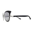 thumbnail image 3 of Womens Cat Eye Double Rim Butterfly Shape Mirror Lens Sunglasses Silver Black Mirror, 3 of 4