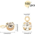 thumbnail image 2 of 100pcs Mini Rhinestone Charms Pendant Brass Golden Plated Birthstone Dangle Pendants, 2 of 8