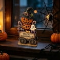 thumbnail image 4 of Pumpkin Cart Figurine Happy Halloween Resin Village Decoration with Ghost and Candy Tabletop Mantel Shelf Indoor Fall Decor D, 4 of 5