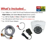 Evertech 1080p Security Camera with CCTV Microphone 2000mA Adapter and 50ft pre-Made Cable Set