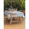 thumbnail image 3 of Outdoor Tablecloth with Umbrella Hole for Patio/Picnic/Party, Blue Starfish Coastal Waterproof Table Cloth Rectangle Table Cover Washable, Nautical Shell Coral Botanical Summer Ocean (52"x 70"), 3 of 8