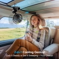 thumbnail image 5 of Auto-Oscillating Clip-On Fan For Bed, 6000mAh Rechargeable Battery Fans For Cooling And Sleep, 3 Speeds, Timer, Portable Fan W/LED Night Light, Stand/Clip/Hang Beach Tent Cooling Fan, 5 of 13