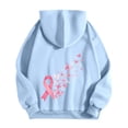 thumbnail image 6 of Breast Cancer Awareness Zip Up Hoodie Women Oversized Graphic Hooded Jackets Casual Fall Preppy Long Sleeve Sweatshirts, 6 of 7