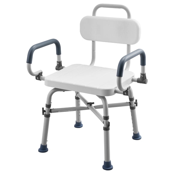 KFFKFF Swivel Shower Chair with Arms and Back, 500 lbs Heavy Duty Bench Seat for Inside Shower Stall and Bathtub, Height Adjustable Bathroom Bath Tub Seat