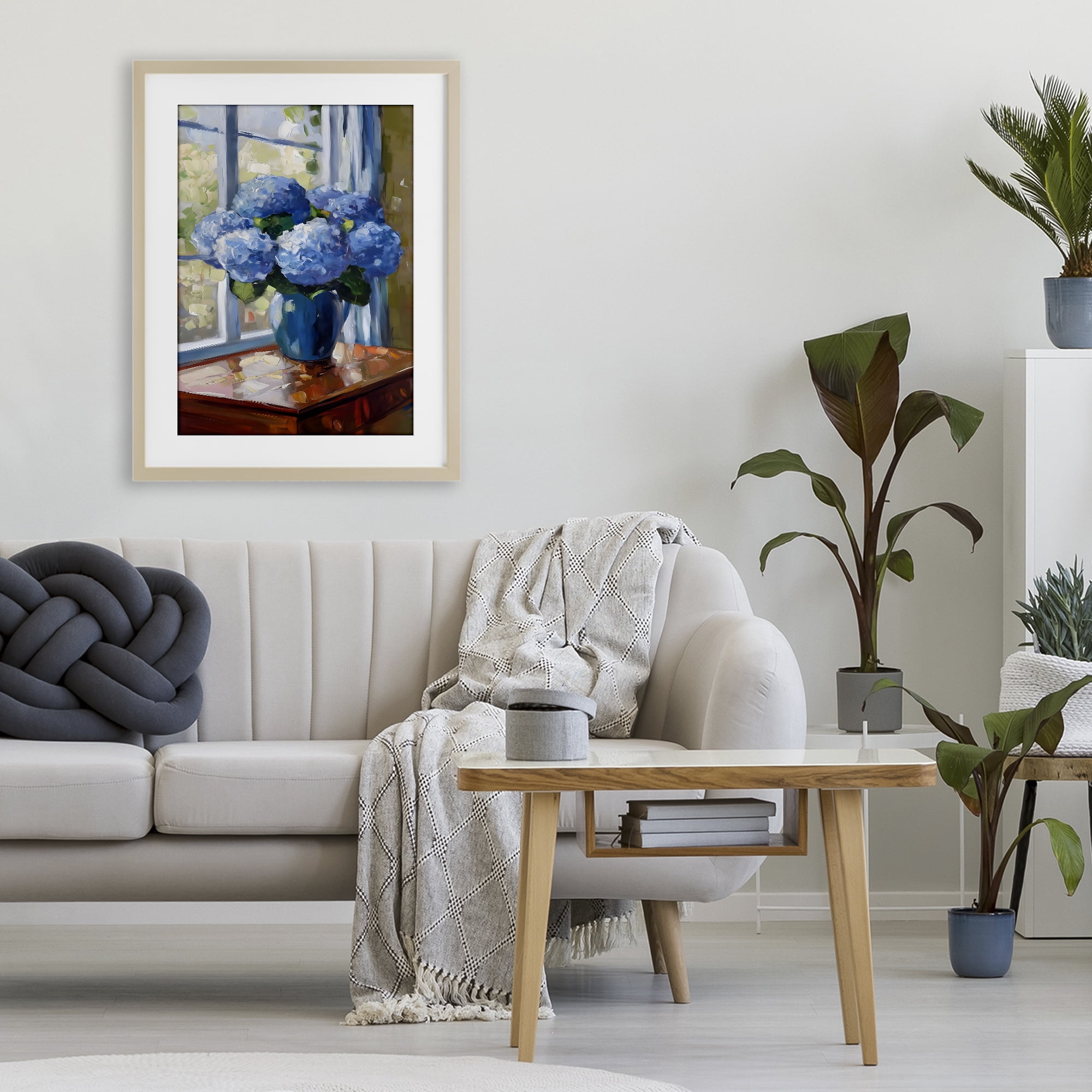 Stupell Industries Winter Hydrangeas by Window Birch Framed Print Under Glass, design by Creative Studio