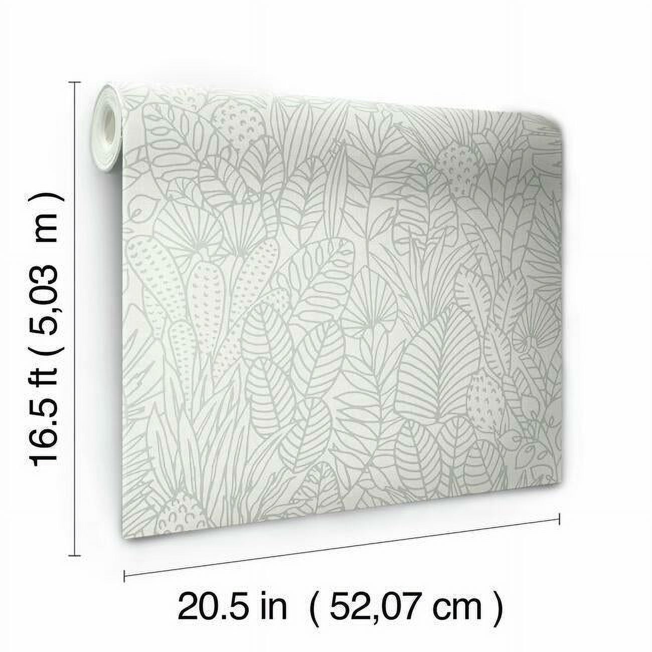 Tropical Leaves Sketch Peel and Stick Wallpaper