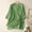 Green, variant on Fengqque Women's Solid Cotton And Linen 3/4 Sleeve Tops Button V-Neck Shirt Tops