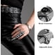 thumbnail image 2 of 5 uds articulaciones de nudillos dedo completo Halloween gótico anillo de dedo completo armadura anillo con bisagras peltre Halloween Cosplay disfraz accesorios negro, 2 of 4