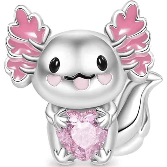 Charm o abalorio S925 Plata de Ley Axolotl para Pulsera Brazalete