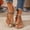 Beige, variant on Womens Toe Loop Sandals Open Toe Boho Ethnic Anti slip Summer Trendy Beach Vacation Flat Shoes Brown 9