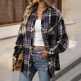 thumbnail image 5 of WRKEKC Long Sleeve Shirts for Women Plaid Print Collared Shirt with Button Detail and Pockets Oversized Fit Fall Winter Casual Outerwear, 5 of 7