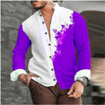 thumbnail image 1 of Camisa de hombre con estampado floral y solapa para exteriores, camisa de calle de manga larga, ropa de calle diaria, diseño de botones de moda 2024, 1 of 6