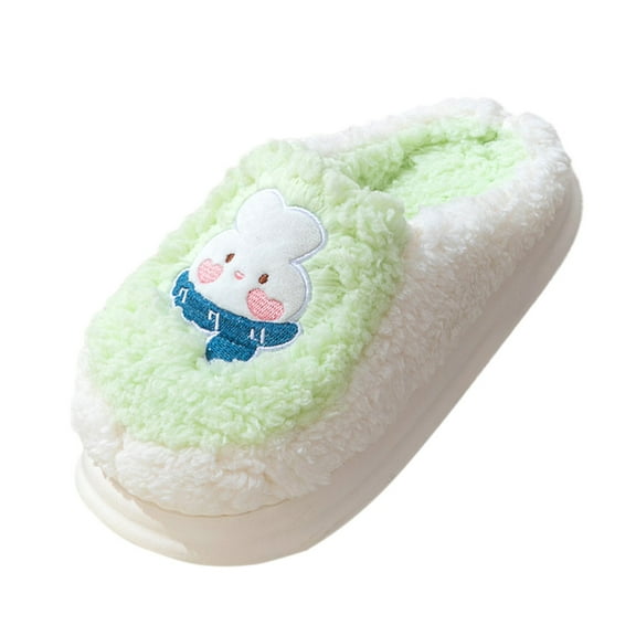 Aayomet House Slippers for Women Memory Foam Cozy Warm Bedroom Shoes Furry Slip on Slippers,Green 41