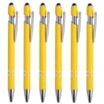 thumbnail image 1 of Unique Bargains Ballpoint Pen with Stylus Tip, Medium Point, 1.0mm, Black Ink, Yellow, 6 Pack, 1 of 5