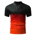 thumbnail image 3 of Eashery Mens Botton Down Shirts Slim Fit T-Shirts Mens Button Down Short Sleeve Orange M, 3 of 4