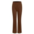 thumbnail image 4 of GEWSEY Womens Dress Pants Elastic High Waisted Stretch Bootcut Business Casual Pants Pull on Office Work Slacks (Brown, XXL), 4 of 9
