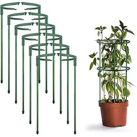 12Packs Plant Support Stake Half Round Plant Support Stackable 3 Tier Garden Flower Support Plant Stakes for Indoor Outdoor Plants for Tomato Monstera Peony Hydrangea Climbing Plants(Green-12) 12Packs Plant Support Stake Half Round Plant Support Stackable 3 Tier Garden Flower Support Plant Stakes for Indoor Outdoor Plants for Tomato Monstera Peony Hydrangea Climbing Plants(Green-12)
