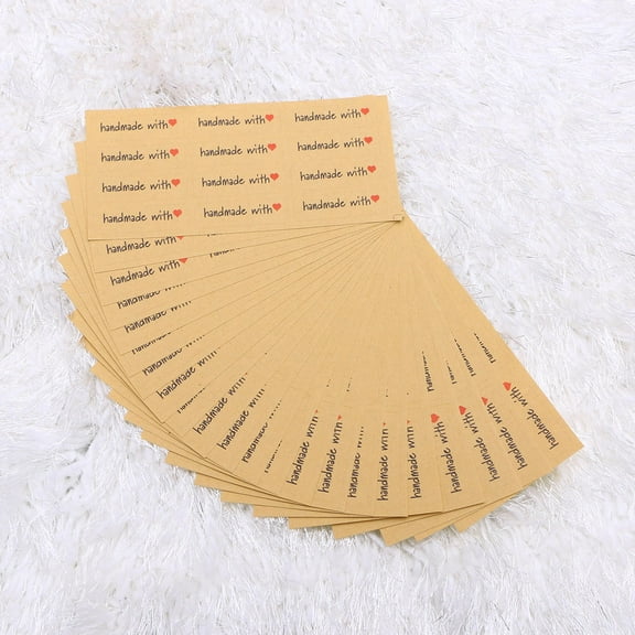 BALAHAPY 15X7X0.2Inch Handmade Paper Stickers Decorative Labels for Baked Goods 240Pcs