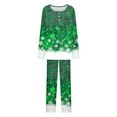 thumbnail image 6 of Mifsaly Christmas Pajama Sets Women Xmas Snowflake Print Pjs Matching Outfits 3 Button Crewneck Long Sleeve Sleepwear Festival Bright Merry Nightwear High Waist Pant with Pockets Holiday Homewear, 6 of 7