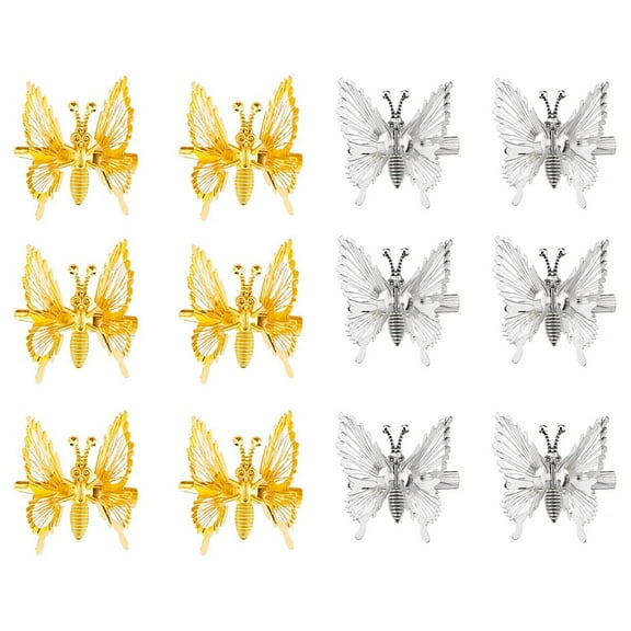 Butterfly Hair Clips Metal Butterfly Hair Clamps Hollow Butterfly Hairpins Cute Hair Clip for Women Girls