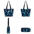 thumbnail image 3 of HAWEE Tote Bag with Zipper for Women Girls with Bottle Pockets Heavy Duty Casual Anti-water Cloth Shoulder Handbag PVC Padded, Pineapple Dark Blue, 3 of 7