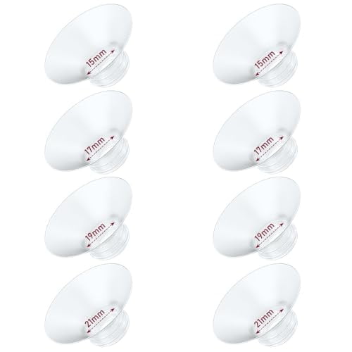 Flange Insert 8PCS 15/17/19/21mm*2Pcs Compatible with Momcozy M9/M6/M5/S12 Pro/V1 Pro/V2 pro,Spectra/Medela/Elvie/NCVI/TSRETE/eufy/Lansinoh/Paruu/MomMed Breast Pump 24mm Shields/Flanges