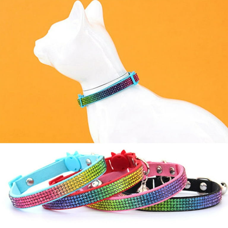 Cat Collar with Bell Luminous Cats Collars Necklace Safety Glow Neck Ring  Reflective Cat Accessories