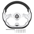 thumbnail image 1 of 12.5" Golf Cart Steering Wheel, Universal, 6 Holes, Replacement for E-Z-GO TXT and RXV, Silver, 1 of 2
