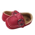 thumbnail image 7 of Splozh Newborn Shoes for Girls Baby Dress Shoes Walking Leather Shoes Round Toe Flat Solid Color Soft Sole Toddler Shoes Red,US 5, 7 of 7