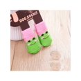 thumbnail image 1 of 4pcs/Pack Plush & Cute Patterned Pet Socks With Anti-Slip Sole, 1 of 4