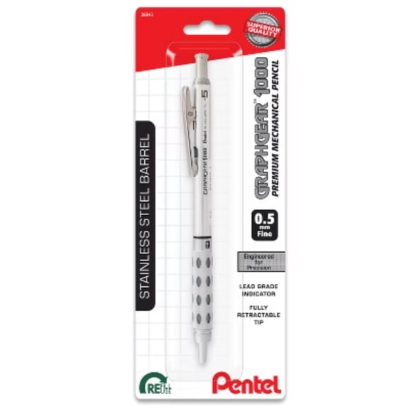 #2 Mechanical Pencil 0.5MM GraphGear: Brass, Art & Office, Silver, 5  Years, No Choking Hazard, Single Pack