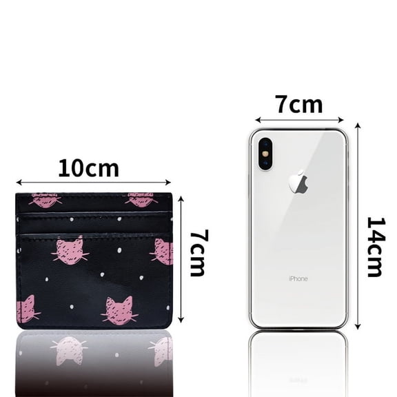 T.sheep Credit Card Holder with ID Window PU Leather Slim Wallet Credit Card Case Sleeve Minimalist Front Pocket Wallet Girls  2 Piece  for Set