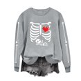 thumbnail image 5 of Womens Halloween Oversized Sweatshirt Plus Size Casual Crew Neck Pullover Tops Skeleton Graphic Loose Fit Long Sleeve Shirts, 5 of 6