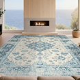 thumbnail image 2 of Design&I 8'x10' Washable Area Rug Vintage Floral Medallion With Faded Trellis Botanical Accents for Dining Room, Large Office, Lounge, Snag-Free, 2 of 7