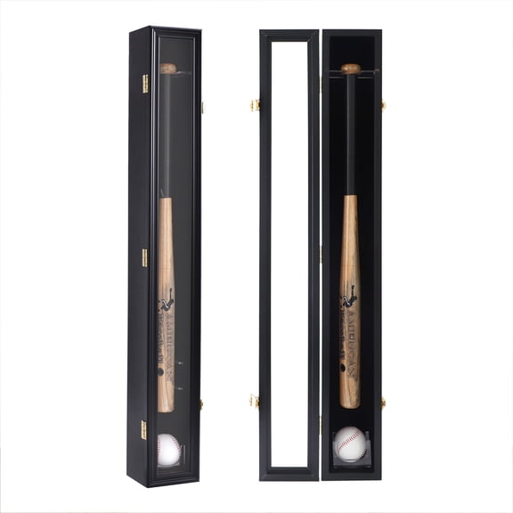 no UV Protection-Lock with Acrylic Wall Mounted Display Case for Baseball Bat, 38.39" x 5.12"x4.53"