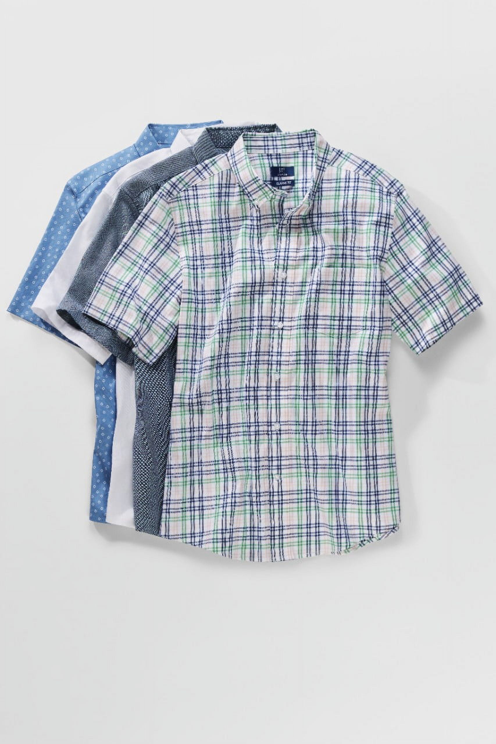 George Men's & Big Men's Short Sleeve Poplin Button-Up Shirt, Sizes S-3XL