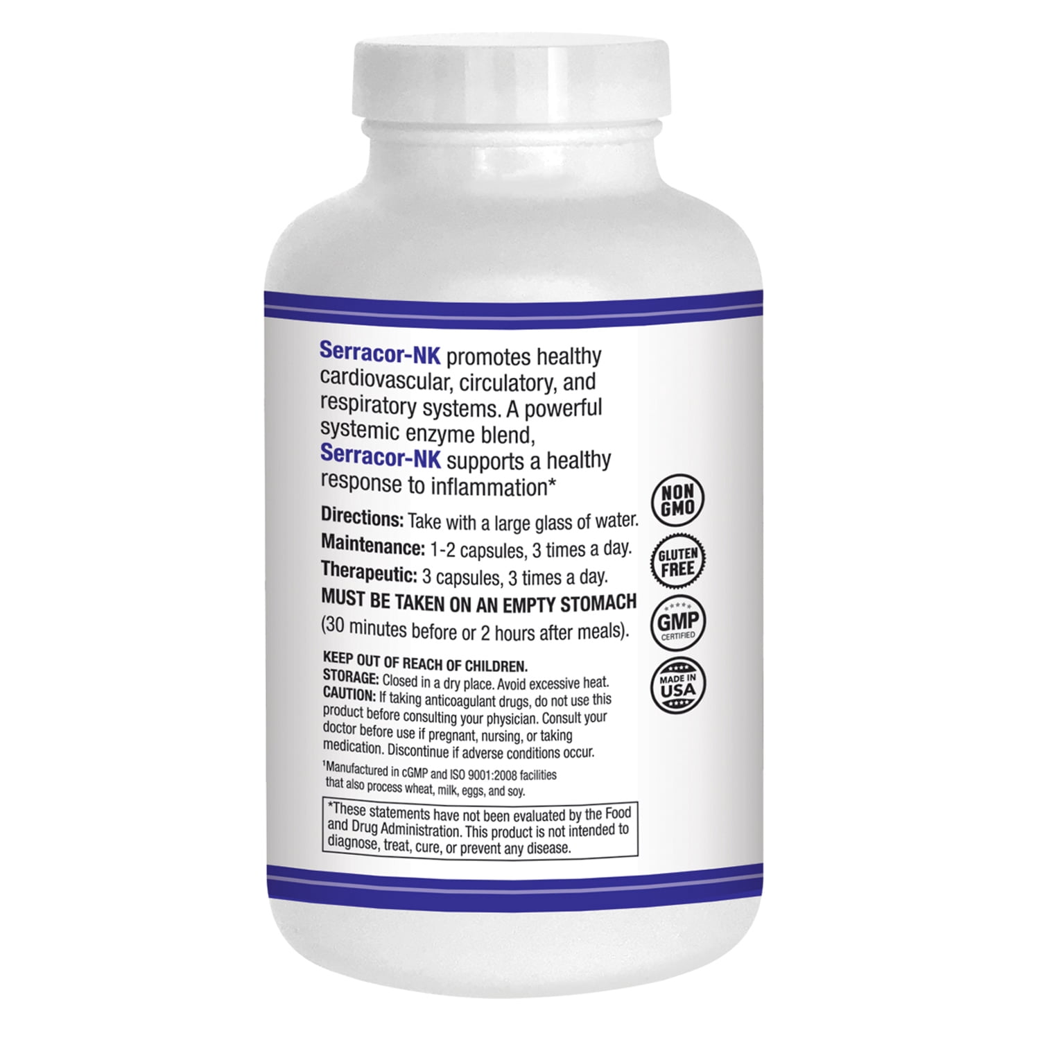AST Enzymes Serracor-NK Systemic Enzyme Formula, 90 Vegetarian Capsules