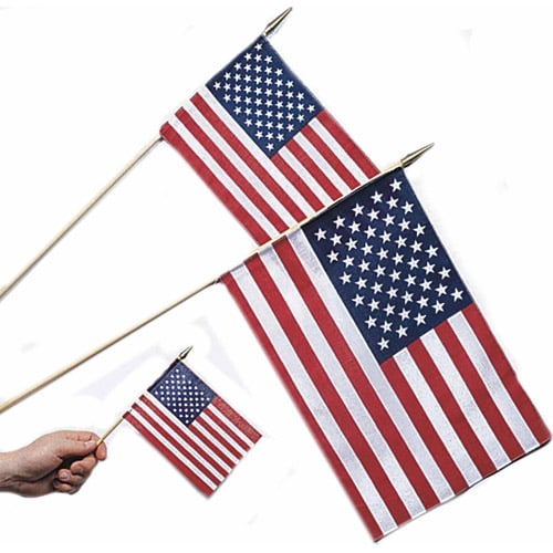 12" x 18" Cotton US Flags, Pack of 12