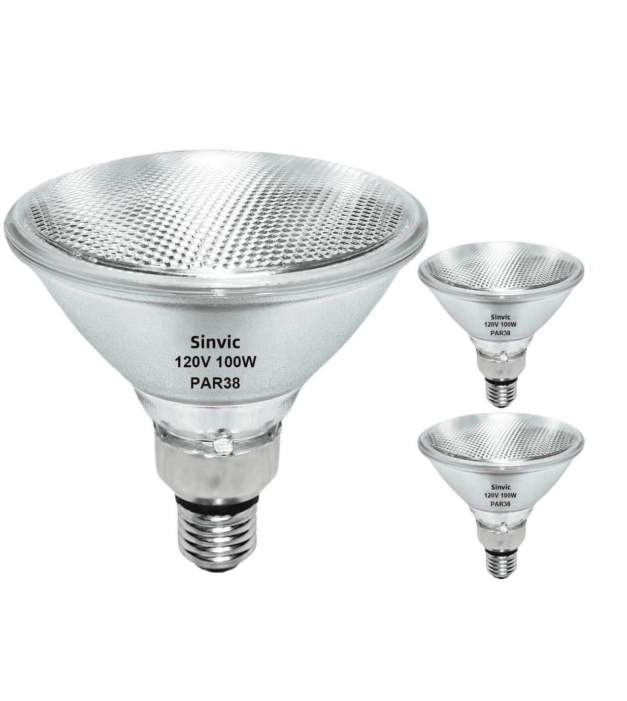 Sinvic PAR38 Flood Light Bulbs - 2 Pack 100W PAR38 Halogen Bulb 120V E26 Base, PAR 38 Bulb Dimmable 2800K Warm White for Indoor and Outdoor, Long Lasting 1800LM Halogen Flood Light