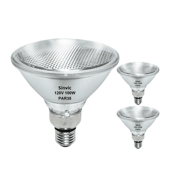 Sinvic PAR38 Flood Light Bulbs - 2 Pack 100W PAR38 Halogen Bulb 120V E26 Base, PAR 38 Bulb Dimmable 2800K Warm White for Indoor and Outdoor, Long Lasting 1800LM Halogen Flood Light