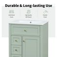 thumbnail image 6 of Euroco "24" Green Bathroom Vanity with Sink, MDF & Rubberwood Construction, 3 Drawers & Cabinet with Adjustable Shelves, Modern Design for Small to Medium Bathrooms", 6 of 8