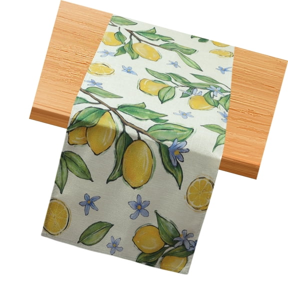 Vocoste 1 Pc Lemon Table Runner 13x72 Inch for Kitchen Dining Home Decor