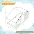 thumbnail image 3 of Costway Twin Size House Floor Bed with LED Lights Solid Wood Bed Frame without Slats White, 3 of 10