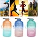 thumbnail image 3 of Greeniant Botella de agua motivacional de 3,78 L con marcador de tiempo, jarra de plástico reutilizable, contenedor de almacenamiento de Ropa Deportiva, Zapatos Verde Púrpura, 3 of 6
