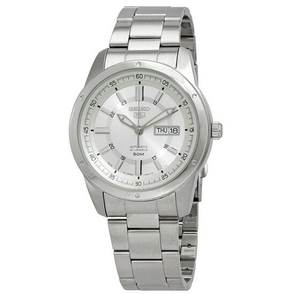 Seiko Men's Series 5 Silver Dial Watch - SNKN09J1