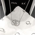 thumbnail image 1 of Collar De Plata S925 Pandora Amor Femenino Doble Anillo Mujer Clavícula Cadena Suéter, 1 of 4