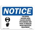 thumbnail image 1 of SignMission OS-NS-A-1218-L-10591 12 x 18 in. OSHA Notice Sign - Chlorine Hazard Area Causes, 1 of 1